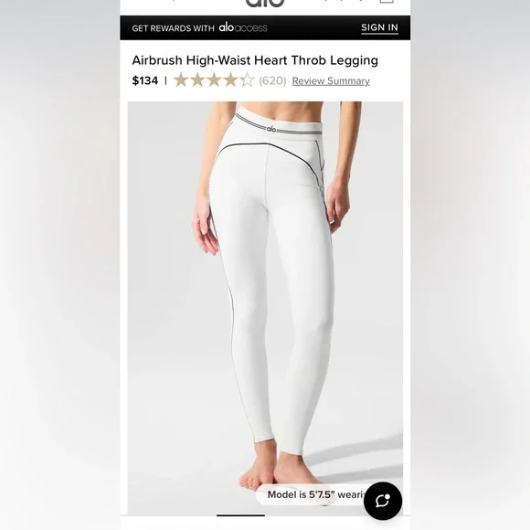 ALO Yoga Set - Airbrush High-Waist Heart Throb Legging & Sports Bra - Picture 3 of 13